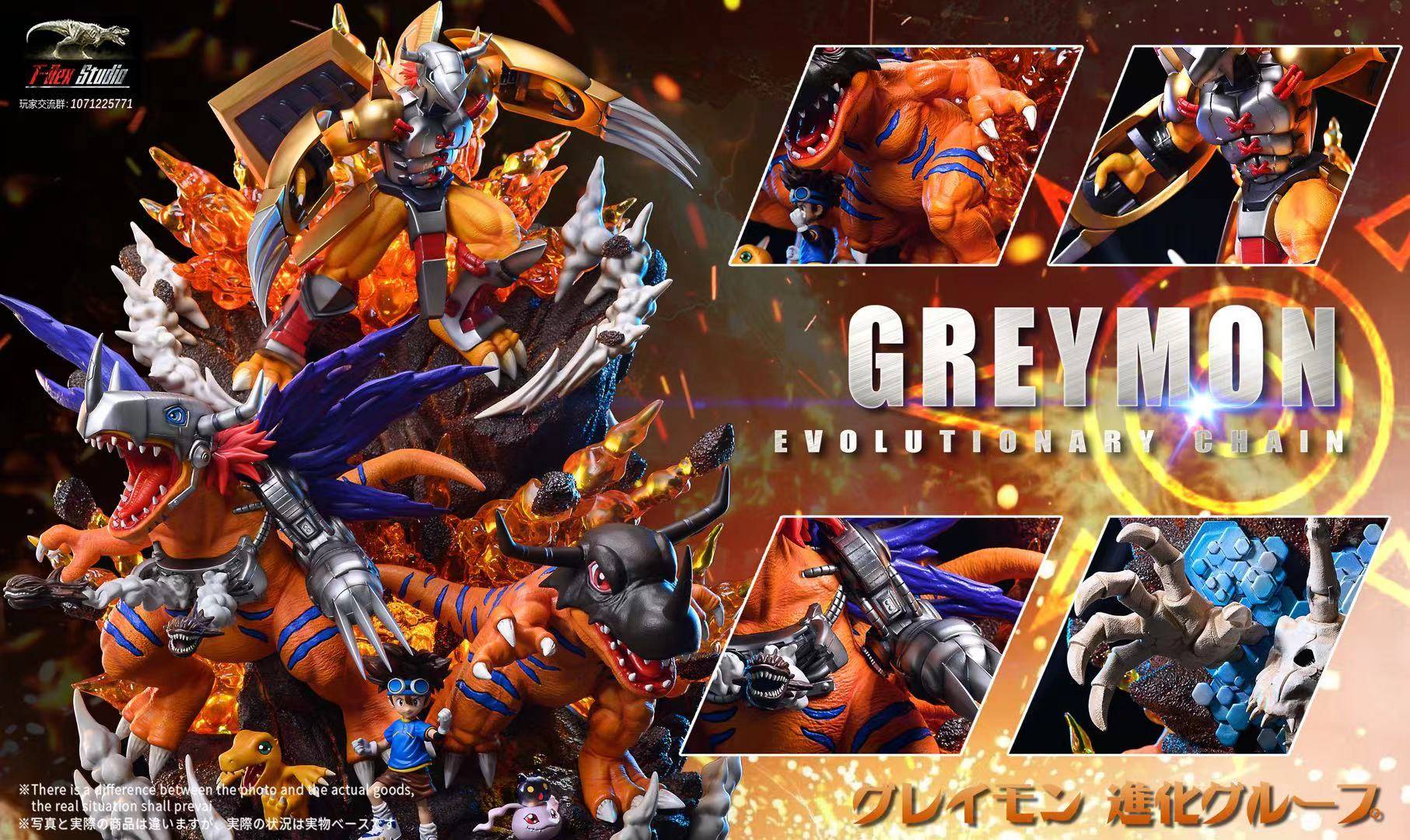 Trex Studio Digimon Adventure Greymon Evolution Chain | Mirai